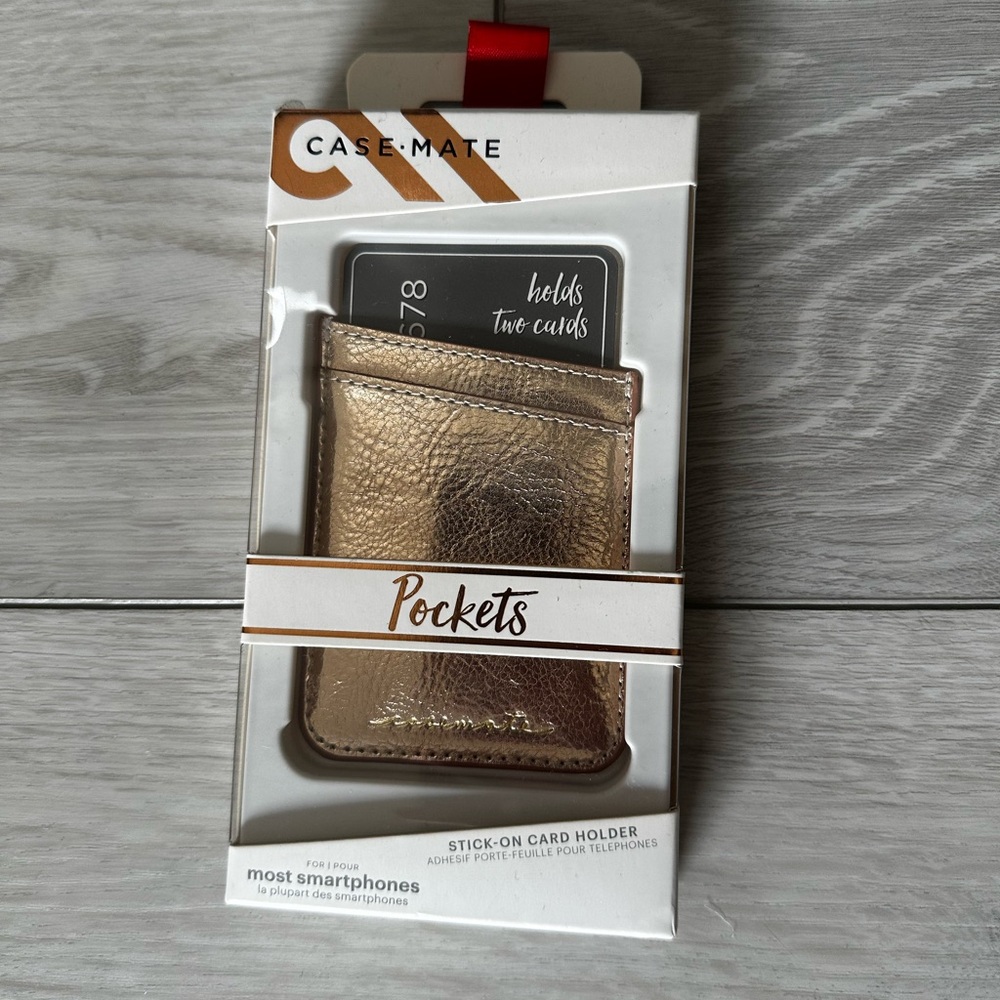 BNIB Case-Mate Gold Stick-On Card Holder